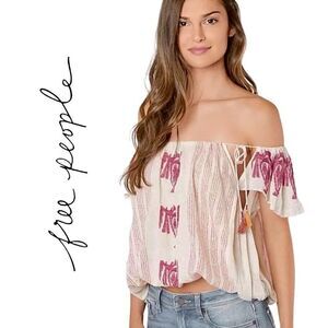 NWT Free People Embroidered Pukka Top